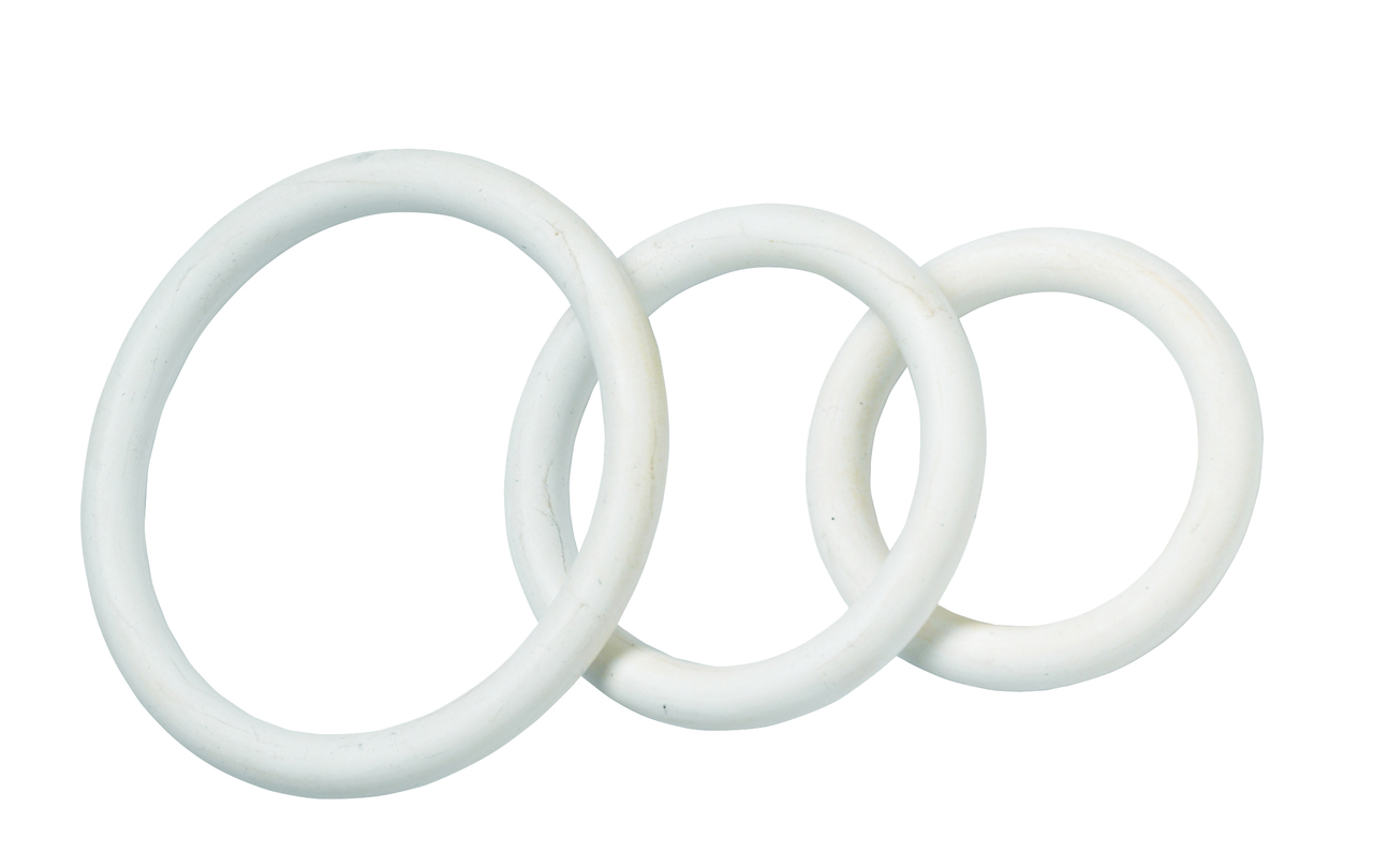Spartacus Nitrile Cock Ring Set - White Pack Of 3