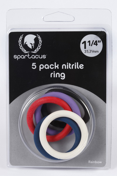 Spartacus Nitrile Cock Ring Set 1.25" - Asst Pack Of 5