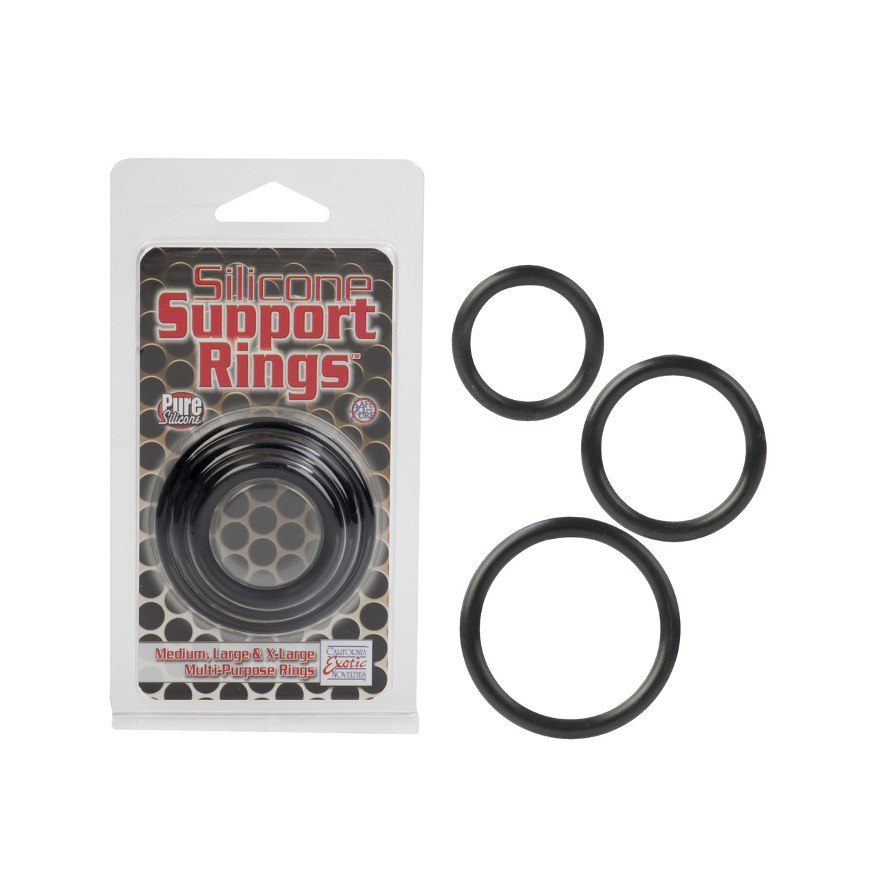 CalExotics Silicone Support - Black 3 Pac Cock Ring