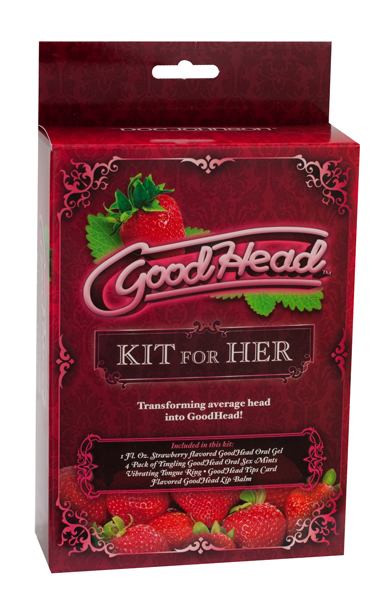 Doc Johnson GoodHead Oral Sex Kit For Her - Strawberry