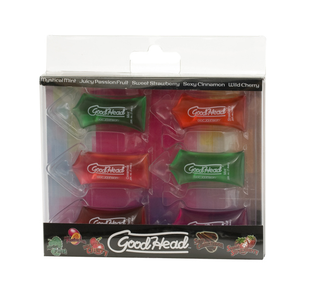 Doc Johnson GoodHead Oral Jell - .25 Oz. Pillow Asst. Flavors Pack Of 6