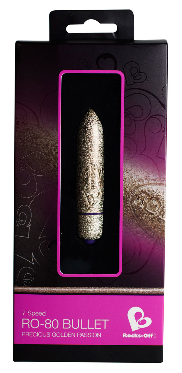 Rocks-Off Precious Golden Passion Colored 7 Speed Ro - 80Mm Bullet Vibrator - Gold