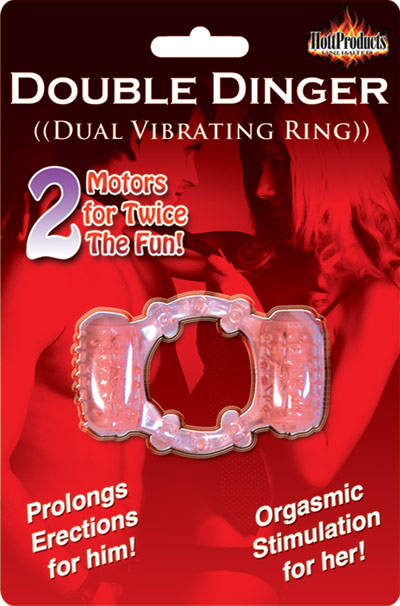 Hott Products Humm Dinger Cock Ring - Double Dinger Cock Ring - Purple