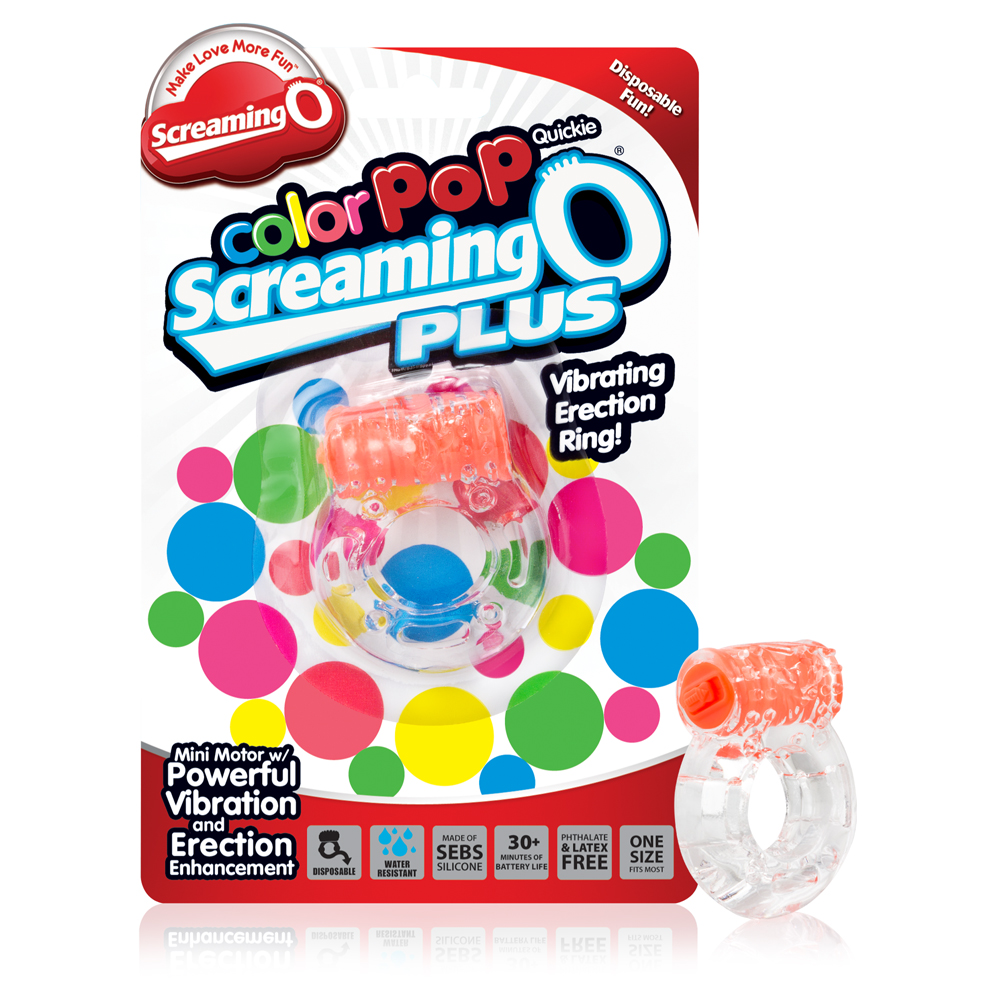 Screaming O Color Pop Quickie O Plus - Orange Couple's Cock Ring