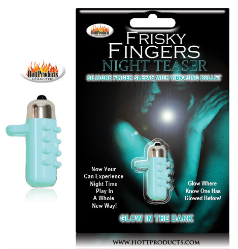 Hott Products Frisky Finger Vibrator - Glow In The Dark Night Teaser