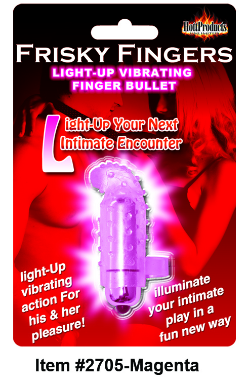 Hott Products Frisky Finger Light Up Vibrating Finger Bullet - Magenta