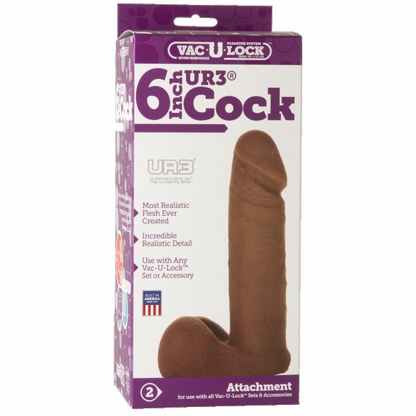 Doc Johnson ULTRASKYN Vac - U - Lock Cock Strap On Dildo Attachment - 6 " Brown