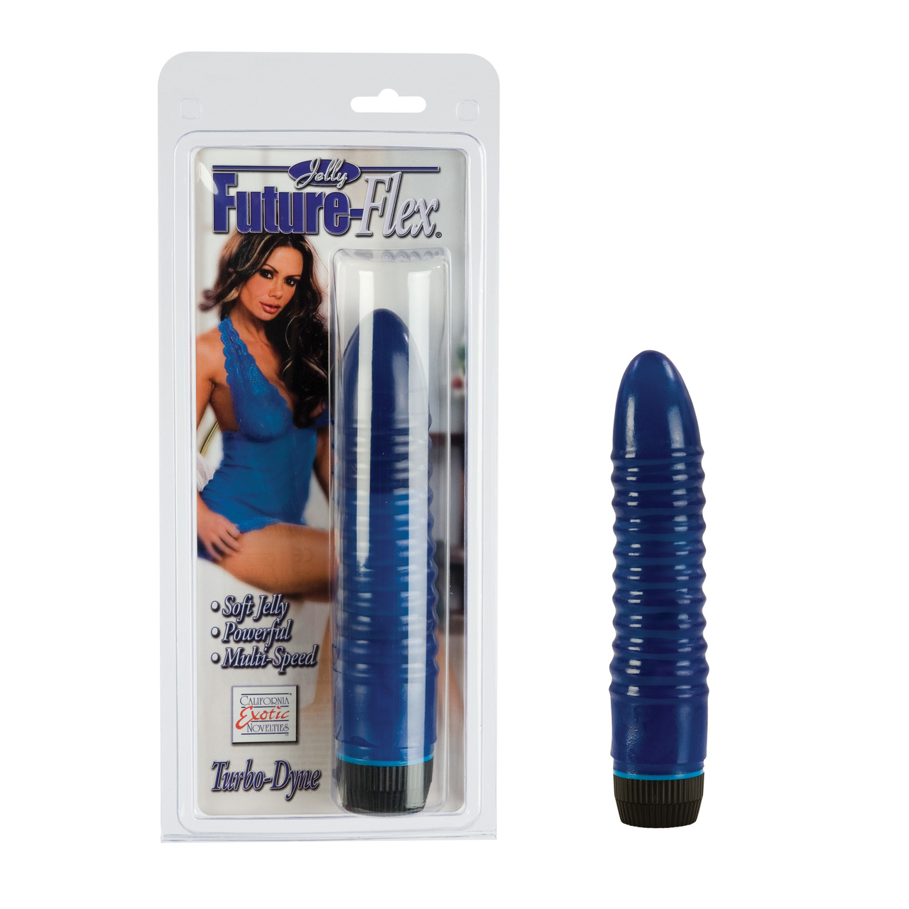 CalExotics Future Flex Turbo Dyne Jelly Vibrator - Blue