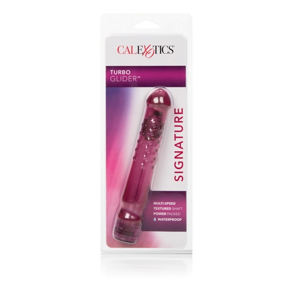 CalExotics 6.5" Waterproof Turbo Glider Noduled Waterproof Vibrator - Raspberry Crush