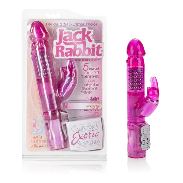 CalExotics Jack Rabbit Includes Floating Beads Waterproof Rabbit Vibrator - Pink