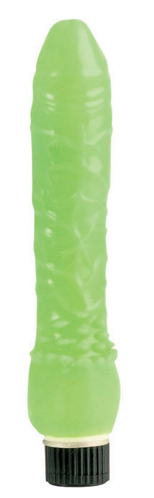 CalExotics Glow In The Dark Jelly Penis Realistic Vibrator7" - Green
