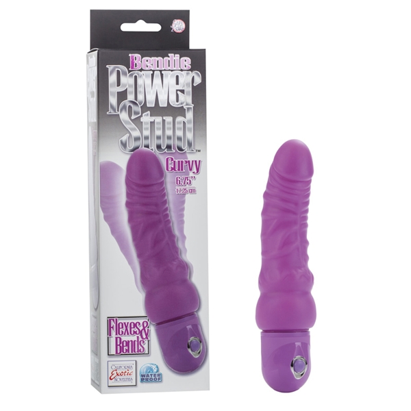 CalExotics Bendie Power Stud Curvy Realistic Vibrator - Purple