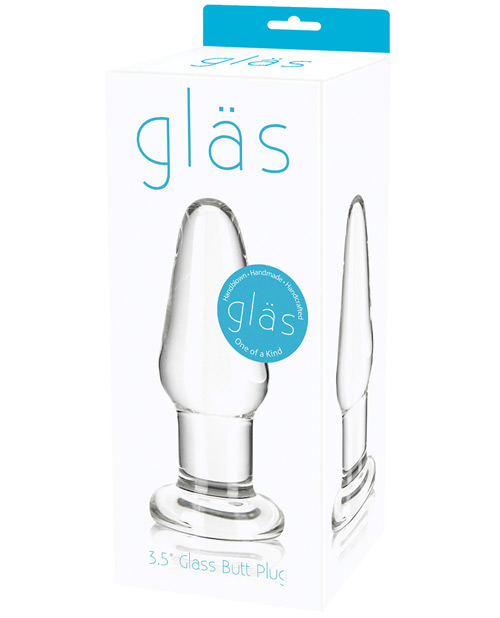 Glas 3.5" Glass Butt Plug - Clear