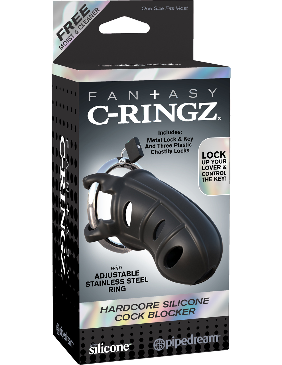 Pipedream Fantasy C - Ringz Hardcore Silicone Cock Blocker Cage - Black