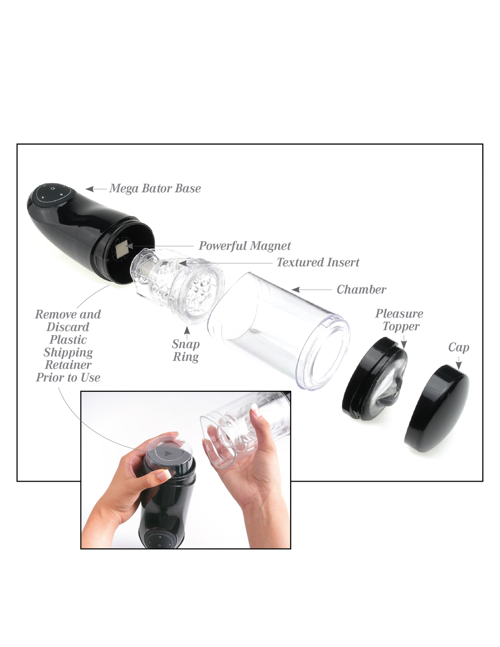 Pipedream Extreme Toyz Mega Bator Rechargeable Stroker Masturbators - Pussy