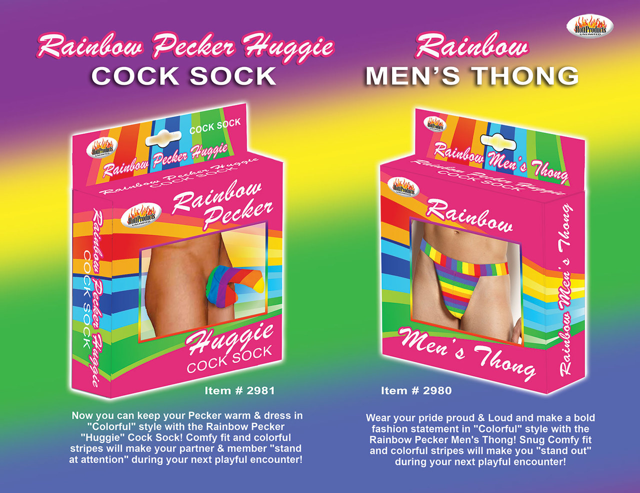 Hott Products Rainbow Pecker Huggie Sock