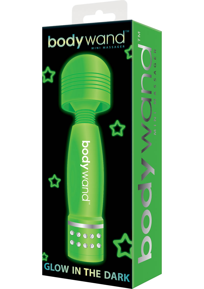 Xgen BodyWand Mini Green Vibrator - Glow In The Dark