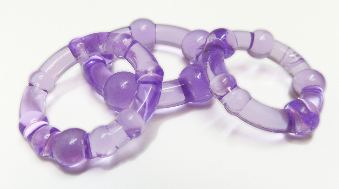 Blush Stay Hard Beaded Cock Rings - Purple Pack Of 3