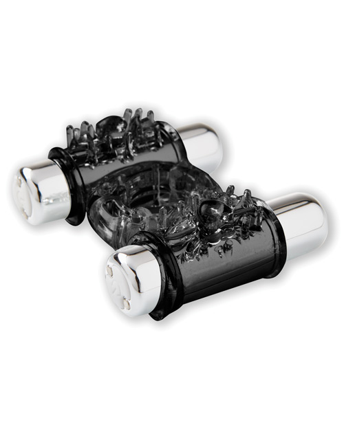 Nu Sensuelle Double Action Cock Ring - 2 X 7 Function Black