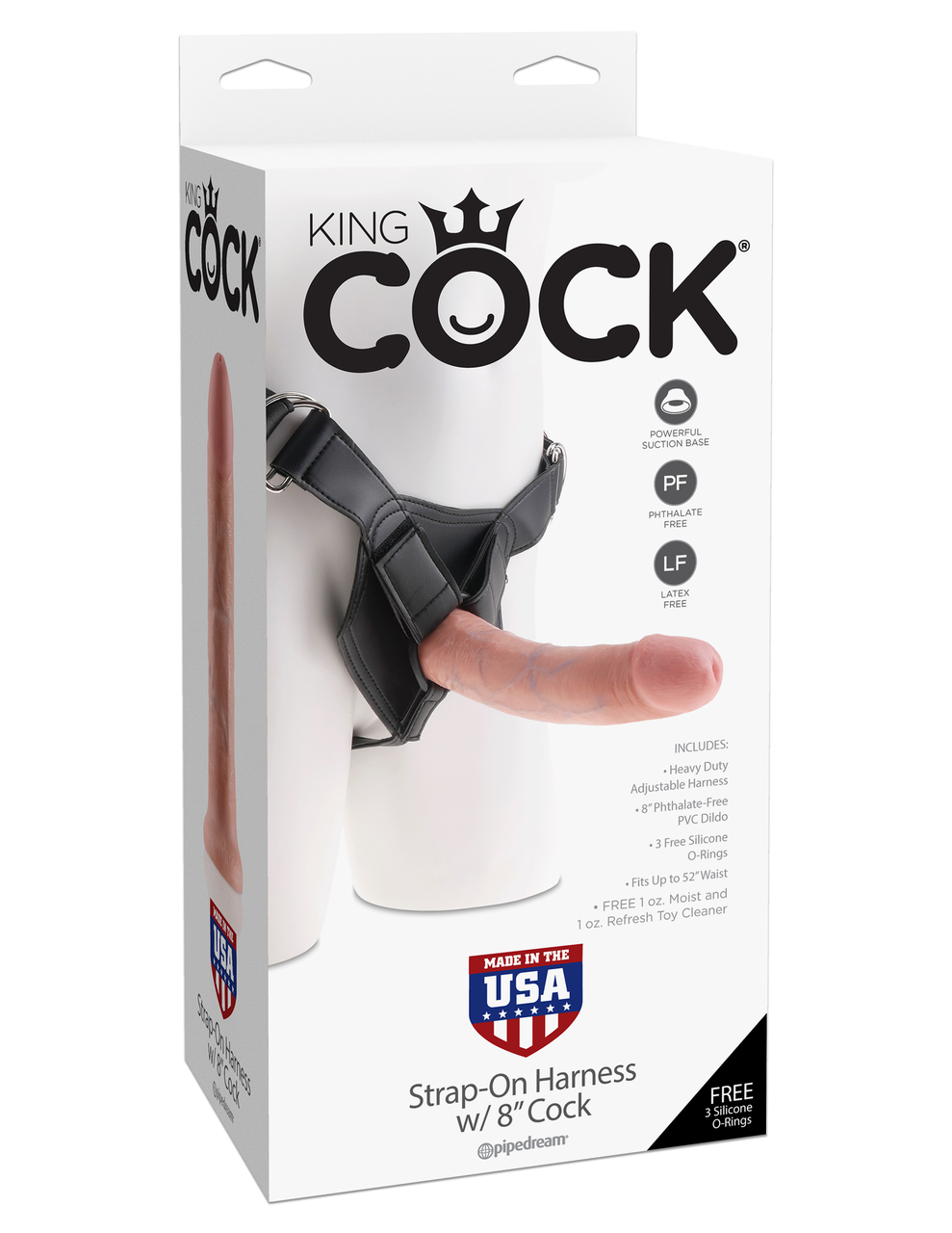 Pipedream King Cock Strap On Dildo Harness With 8" Cock - Flesh