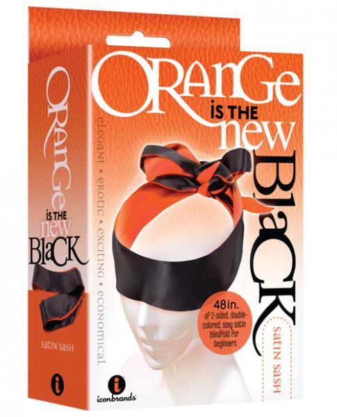 Icon Brands The 9's Orange Is The New Black Fetish Satin Sash Reversible Blindfold