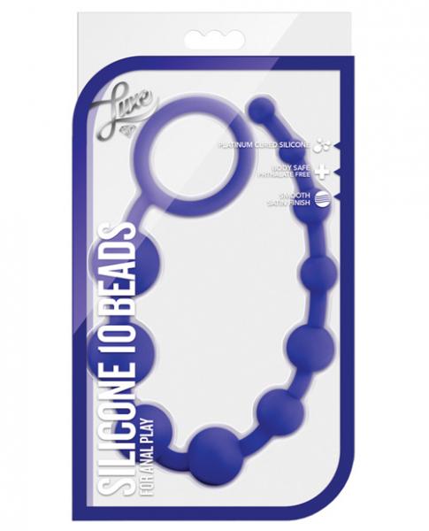 Blush Luxe Silicone 10 Anal Beads Indigo Blue