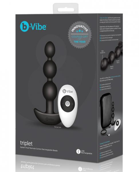 B - Vibe Triplet Anal Beads Black