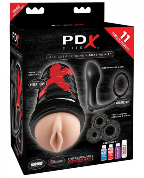 Pipedream Extreme Pdx Elite Pussy Stroker Masturbator & Ass - Gasm Vibrating Kit