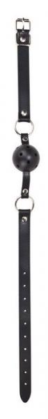 Shots Ouch Fetish Ball Gag Leather Straps Black O/S