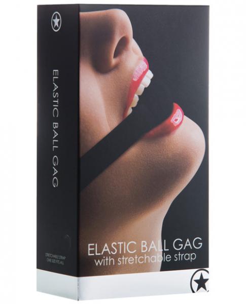 Shots Ouch Fetish Elastic Ball Gag Black O/S