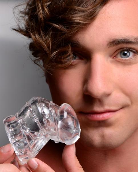 XR Detained 2.0 Restrictive Chastity Cage Nubs Clear