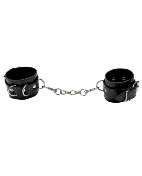 Shots Ouch Fetish Leather Cuffs Black - O/S