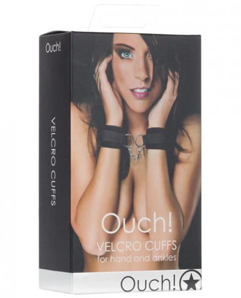 Shots Ouch Fetish Velcro Cuffs Black