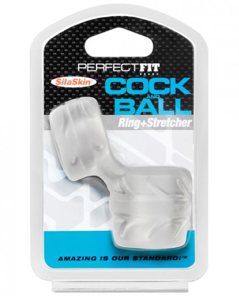 Perfect Fit Brand Silaskin Cock And Ball Ring Clear