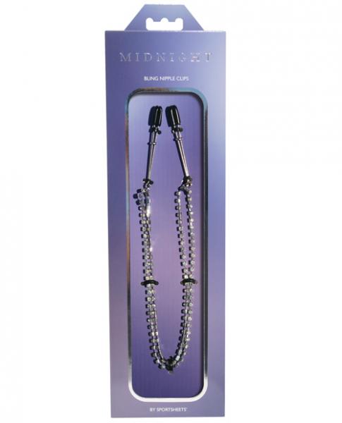 Sportsheets Midnight Fetish Bling Nipple Clips