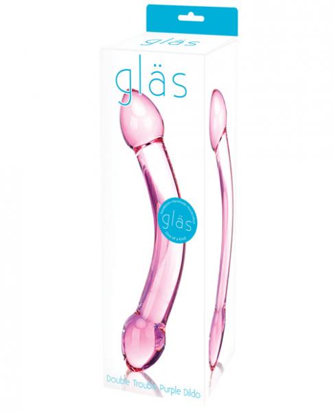 Glas Double Trouble Glass Double Dildo - Purple