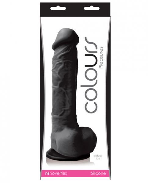 NS Novelties Colours Pleasures 8" Silicone Suction Cup Dildo - Black