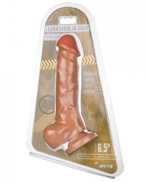Si Novelties Major Dick Commander In Chief Suction Cup Dildo & Balls - Vanilla