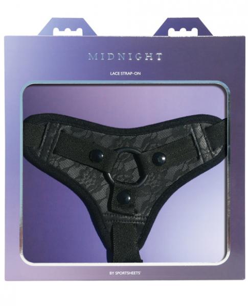 Sportsheets Midnight Lace Strap On Dildo Harness Black O/S