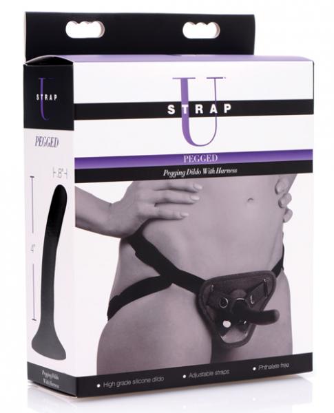 XR Pegged Pegging Dildo With Harness Black