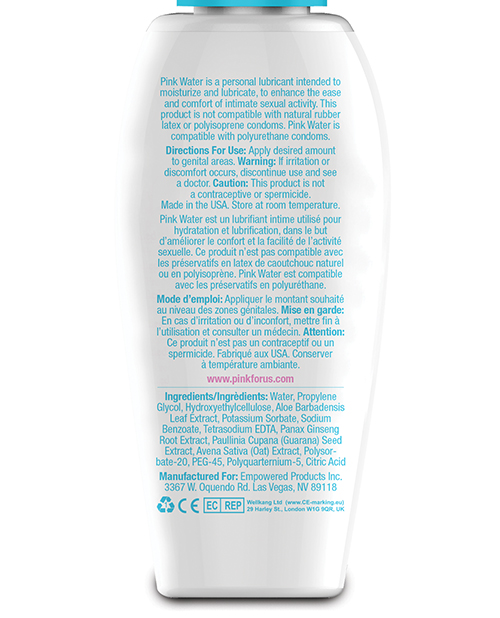 Pink Water Based Personal Lubricant For Women Flip Top 2.8Oz Bottle