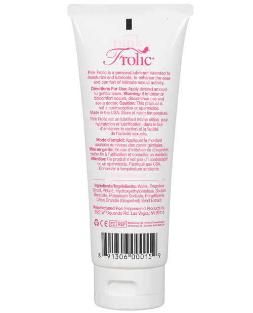 Pink Frolic Water Based Gel Personal Lubricant For Women 3.3Oz Tube