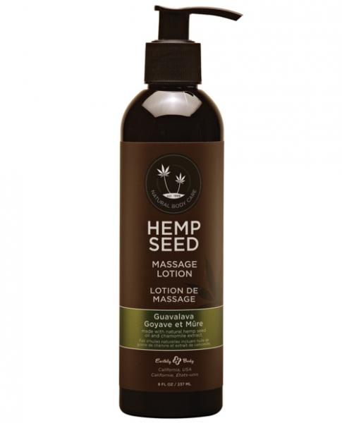 Earthly Body Hemp Seed Massage Lotion Guavalava 8Oz