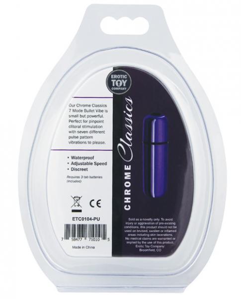 Erotic Toy Company Chrome Classics 7 Mode Bullet Vibrator Purple