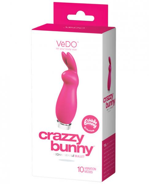 VeDO Crazzy Bunny Rechargeable Bullet Vibrator Pretty In Pink