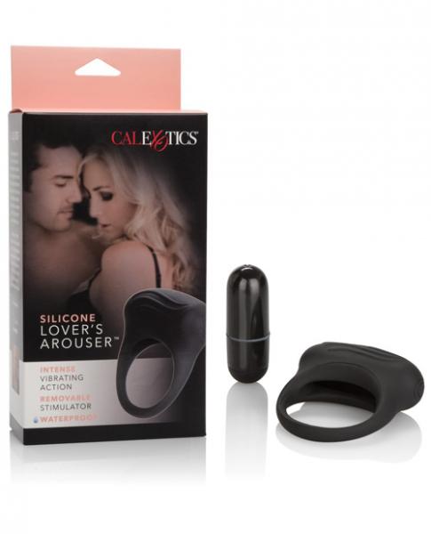 CalExotics Silicone Lovers Arouser Black Vibrating Ring Couples Stimulator