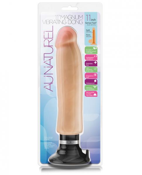 Blush Au Natural 11" Magnum Vibrating Dildo Vibrator Beige