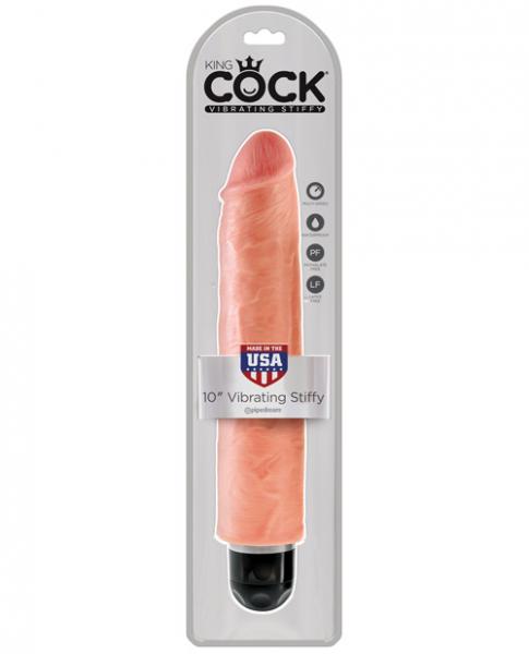 Pipedream King Cock 10" Vibrating Dildo Stiffy Beige