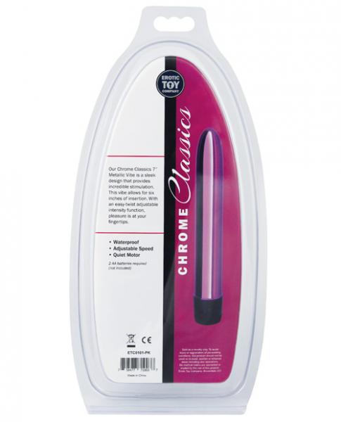 Etc Chrome Classic Metallic 7 Inches Vibrator Pink
