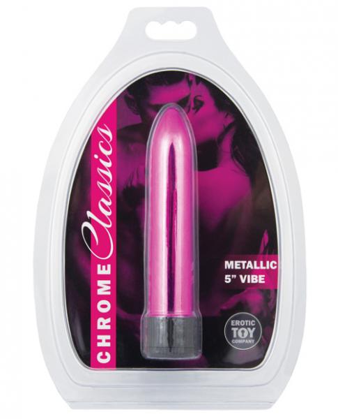 Erotic Toy Company Chrome Classics Metallic 5" Vibrator Pink